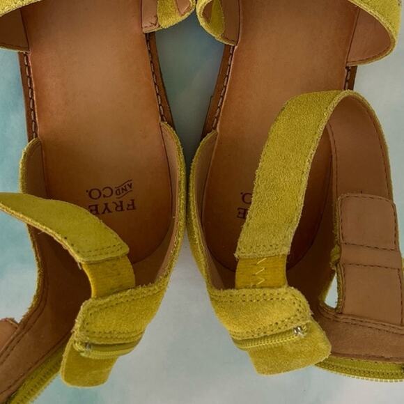 Frye and co Evie 2 Band Sandals Flats - Pistachio, Size 10, Genuine Leather - Picture 5 of 6